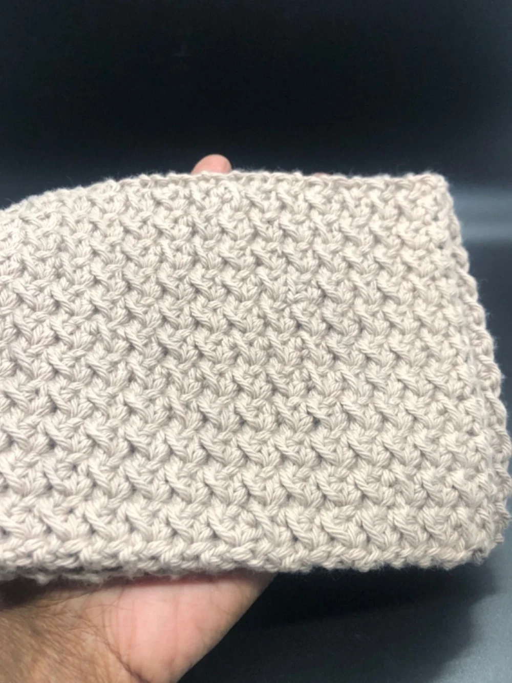 Handmade Crochet Dish Cloth, 100% Cotton Reusable Kitchen Washcloth, Khaki